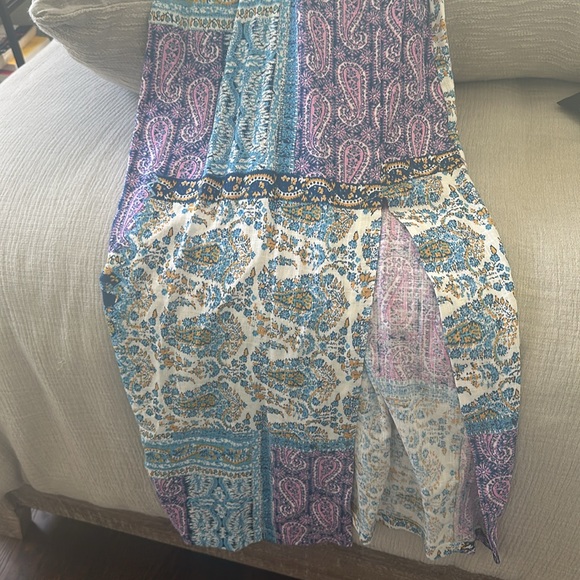 NWT Zara Blue Printed Midi Dress with Knot - Picture 6 of 10